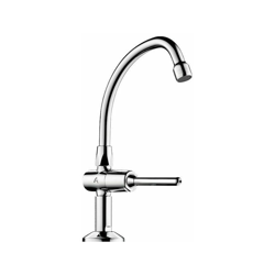 Delabie - Rubinetto temporizzatore TEMPOSTOP a colonna con collo d'oca e leva L.150 mm in ottone cromato - precio