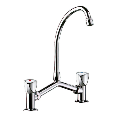 Delabie - Miscelatore per lavabo a 2 fori M1/2' 100-240 mm, ottone cromato -