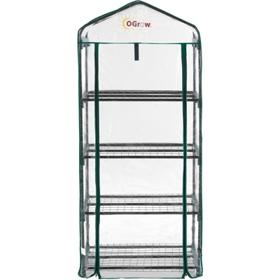 Mini Serra Portatile da Balcone, Terrazzo, Giardino per Piante Fiori - 4 Ripiani - 68,6 x 48,3 x 157,5 cm