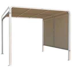 Kanpur - Pergola in tessuto poliestere 3 x 3 M - Bianco e Tortora características