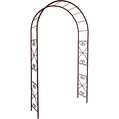 Louis-3166 Arco da Giardino con Motivo Romantico, in Ferro Anticato, 130 X 250 Cm