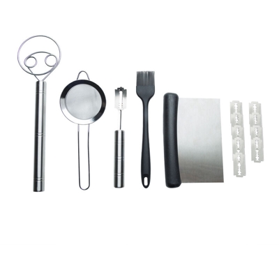 Happyshopping - Strumenti per la preparazione del pane Kit di frusta per pasta danese in acciaio inossidabile Pane zoppo Lama di ricambio Raschietto