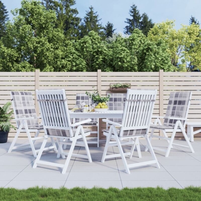 vidaXL Cuscini per Sedie da Giardino 6 pz Grigi a Quadri 120x50x4 cm