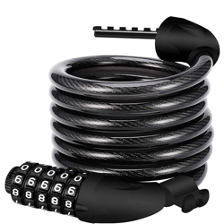 Anti-Theft Velo, Lungo Ventet Lucchetto 120 cm x 12mm, Cavo antifurto Motorcycles Motocicletta Porta bicicletta con codice intelligente a 5 cifre e características