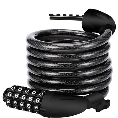 Anti-Theft Velo, Lungo Ventet Lucchetto 120 cm x 12mm, Cavo antifurto Motorcycles Motocicletta Porta bicicletta con codice intelligente a 5 cifre e