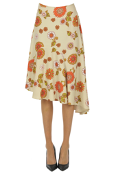 Flower print midi skirt características