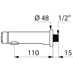 Delabie - Rubinetto per lavabo a parete TEMPOSOFT 2, ca. 7 sec. L.110 mm in ottone cromato - precio