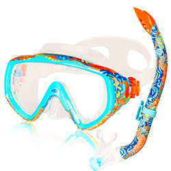 AQUAZON Elba Set boccaglio di Alta qualità, Set per Immersioni, Set da Nuoto, Occhiali da Sub in Vetro temperato, boccaglio con Parte Superiore sciutt en oferta