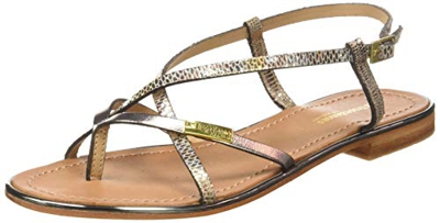 Les Tropéziennes par M. Belarbi Monaco, Sandali con Chiusura sul Retro Donna, Beige (Beige/Bronze 45), 39 EU