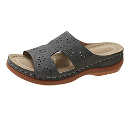Sandali Casual Estivi da Donna, Sandali Casual da Donna, Sandali con Zeppa Romana, Scarpe da Passeggio estive con Cinturino (B10-Gray,37) precio