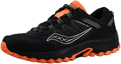 Saucony Men's Versafoam Excursion TR13 Road Running Shoe, Black/Black/Orange, 12 M US