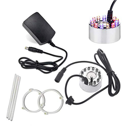 ALLTop Umidificatore ad ultrasuoni Fogger Umidificatore 12 LED Stagno Fontana con Adattatore di Alimentazione Argento características