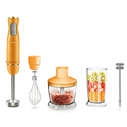 Karinear Frullatore a Immersione, 5 in 1 Mixer Cucina da 500 ml, Tazza da 600 ml con Frusta per Uova, 12 Velocità, 600W en oferta