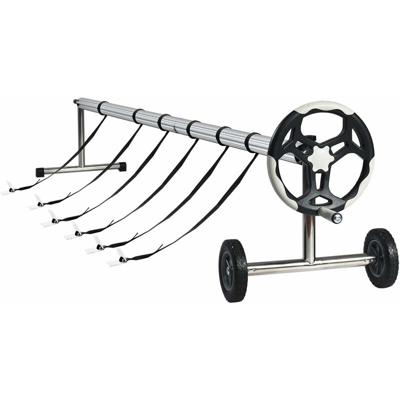 Rullo Avvolgitore da 6,4 m per Piscine, Avvolge Tubo in Alluminio, Copertura a Rullo, Perfetta per Piscine Interrate