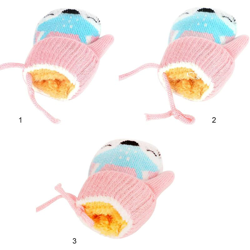 Guanti invernali a maglia doppia pesante per bambini con peluche, guanti da cartone animato per bambini 0-3 anni, per giocare, correre, sciare # 5 precio