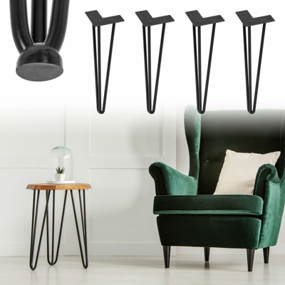 Gambe da tavolo telaio tavoli bassi 4x acciaio nero 40 cm 3 montanti max 150 kg