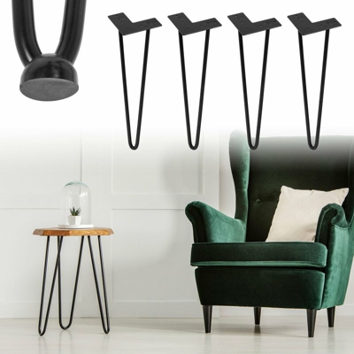 Gambe da tavolo telaio tavoli bassi 4x acciaio nero 40 cm 2 montanti max 150 kg