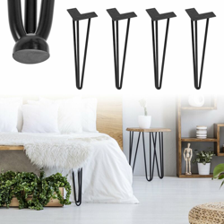 Gambe da tavolo telaio tavoli bassi 4x acciaio nero 36 cm 3 montanti max 150kg en oferta