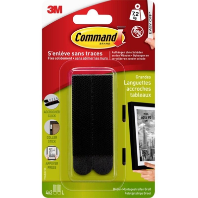 3M Strisce di montaggio per immagini Command™ Nero Contenuto: 4 Paio/a