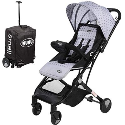 Bakaji Passeggino Small Richiudibile a Trolley con Manico Telescopico Compatto e Leggero per Bambini 6+mesi Telaio in Metallo Copertura in Tessuto Sch