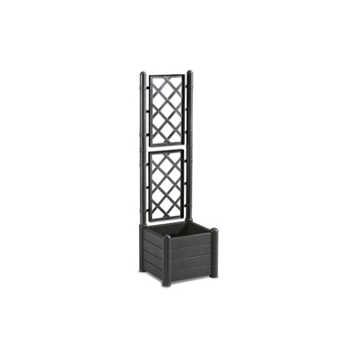 Fioriera quadra Italia con spalliera 43x43x142 ANTRACITE