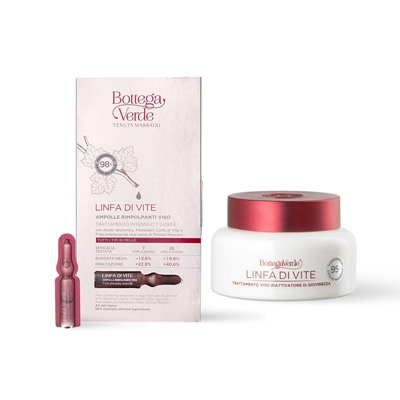 Offerta Linfa di Vite : Ampolle rimpolpanti viso + Trattamento viso giorno e notte