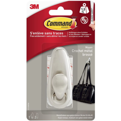 3M Gancio in metallo medium™ Command classico (L x L x A) 83 x 32 x 32 mm Nickel (spazzolato) Contenuto: 1 pz. precio