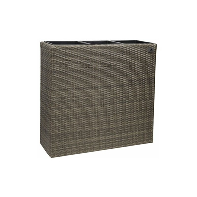 GartenfreudeÂ âÂ Portavaso/divisore in polirattan con 3Â Inserti in plastica, per Interni ed Esterni, 76Â x 26Â x 73Â cm (LxPxA), Diversi Modelli