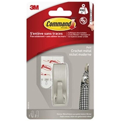 3M Gancio in metallo Command™ grande Modern Reflection (L x L x A) 102 x 38 x 38 mm Nickel (spazzolato) Contenuto: 1 pz
