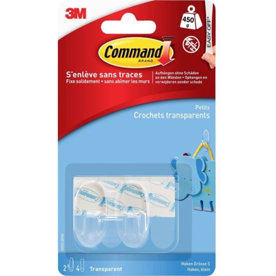 3M Gancio™ comando S Trasparente Contenuto: 2 pz.
