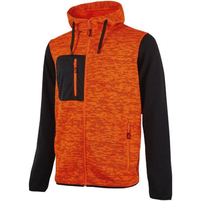 RAINBOW - FELPA IN MORBIDO PILE CON COLLO ALTO E CAPPUCCIO ORANGE FLUO - EY174OF U-POWER - Taglia L