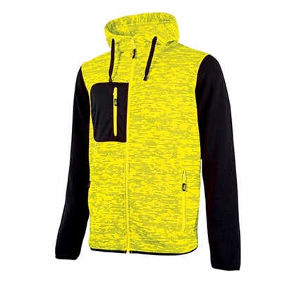 U-Power Rainbow Felpa con cappuccio full zip in pile, yellow fluo, taglia XXXL