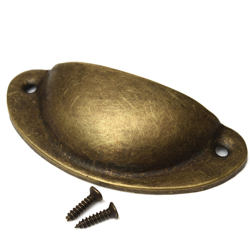 1 pz A forma di Conchiglia Mobili Comò Maniglia Armadio Maniglia Cassetto Pull Giallo Bronzo Giallo Confezione da 20 en oferta
