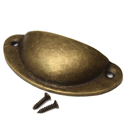1 pz A forma di Conchiglia Mobili Comò Maniglia Armadio Maniglia Cassetto Pull Giallo Bronzo Giallo Confezione da 20