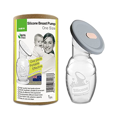 Haakaa - Tiralatte manuale da 100 ml + coperchio in silicone alimentare