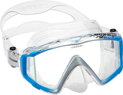 Cressi Liberty 3, Maschera per Immersioni, Apnea e Snorkeling, Disponibile in Versione Due/Tre Vetri Unisex Adulto, Trasparente/Blu/Silver, Taglia Uni precio