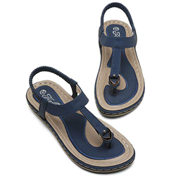 katliu Sandali con Cinturino alla Caviglia Donna Flip Flop Comodi Sandali Infradito Boho Donna Eleganti Sandali Bassi Spiaggia(L38 Profondo Blu, 40 EU en oferta