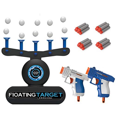Coriver Gioco di tiro al Bersaglio Galleggiante, 2 Pezzi di tiro con Pistola Giocattolo Elettrico Hover Ball Shot Dart Gun Set, Schiuma Dart Blaster S