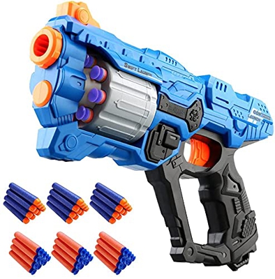 Pistole Giocattolo per Nerf Dardi, Pistole Giocattolo con 60 Dardi, Polsino e Bersaglio per Nerf Pistole, Pistola Blaster Regalo di Compleanno di Nata
