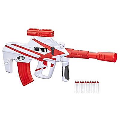 Hasbro Nerf Fortnite - B-AR, blaster motorizzato con caricatore da 10 dardi e involucro Converge di Fortnite, include 10 dardi originali Nerf Elite