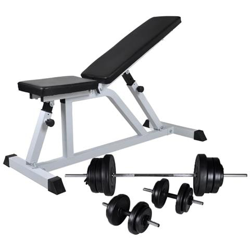 Panca Da Palestra Con Bilanciere E Set Di Manubri 60,5 Kg en oferta