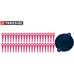 Set di coltelli in plastica (pacchetto 40) con disco di taglio, per tagliaerba Parkside batteria PRTA 20 Li A1 – LIDL IAN 311 046 precio