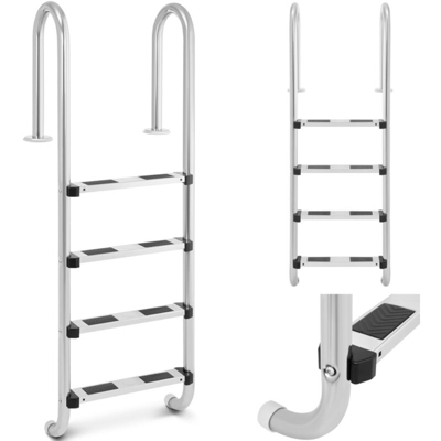 Scaletta Per Piscina In Acciaio Inox Arco Stretto 4 Gradini Scala Antiscivolo