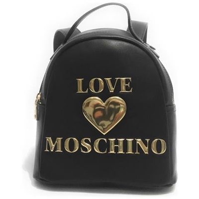 Borsa Donna Love Moschino Zaino In Ecopelle Nero / Cuore Gold B21mo02