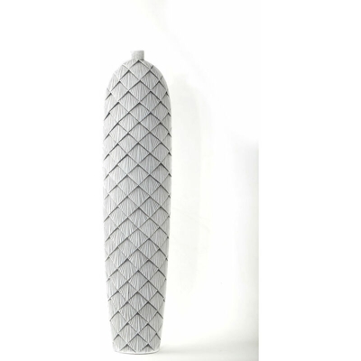 Vaso Bianco Grigio Resina Moderno (21 x 21 x 94 cm) - Dkd Home Decor