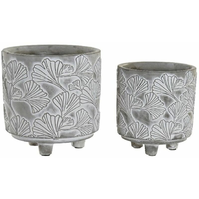 Vaso Grigio Cemento Frunz? Arena (2 pcs) - Dkd Home Decor