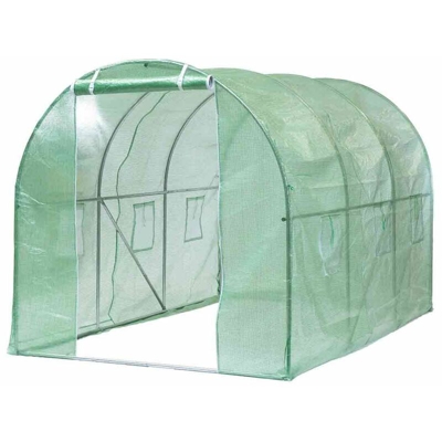 Bc-elec - 5662-0501 Serra del giardino Serra Tunnel serra 3 sezioni 3,5x2x2m 7m² 3 sezioni - Verde