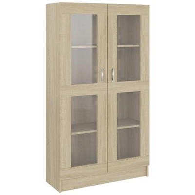 Armadietto Con Vetrina Rovere Sonoma 82,5x30,5x150cm Truciolato