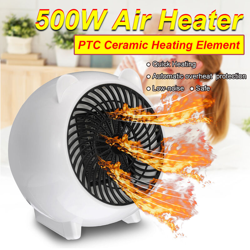 Riscaldatore ad aria elettrico portatile Riscaldatore PTC da 500 W Riscaldatore elettrico Mini Warm Cute Smart Fan Air Winter Warmer Riscaldatore en oferta