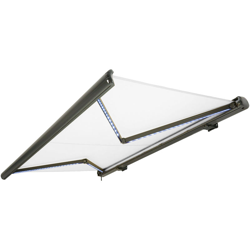 NEMAXX Tenda a cassonetto tenda da sole elettrica a cassonetto completa con Led, tenda da sole bianca, cassonetto antracite, radiocomando, características